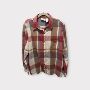 Alfred Dunner Plaid‎ Shirt Women's Size 16 Button Down Long Sleeve Casual